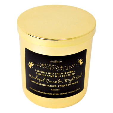 Gold Christmas Christian Candle Isaiah 9v6