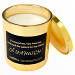 Gold Christian Candle you found me you freed me