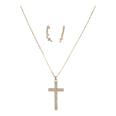 Glory & Grace Gold Plated Sterling Silver Cross Jewelry Set