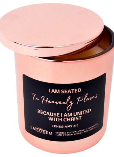 Rose Gold Christian candle