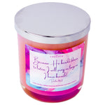 Pink Christian Candle Because he bends down to listen I will pray as long as I live Ps 110v2
