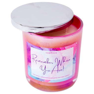 Pink Christian Candle Remember Whose you are