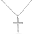 Men’s silver stainless steel cross necklace engraved with Philippians 4:13 – I can do all things through Christ who strengthens me
