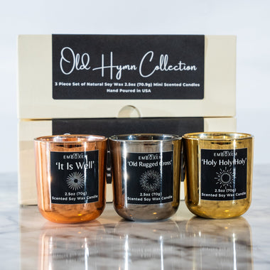 3 piece candle set gold silver rose gold