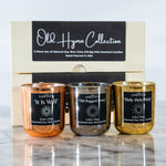 3 piece candle set gold silver rose gold