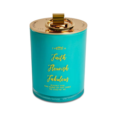 Turquoise Candle Faith Flourish Fabulous