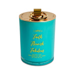 Turquoise Candle Faith Flourish Fabulous