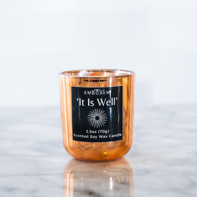 Rose Gold It Is Well Mini Candle