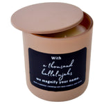 Beige Christian Candle with a thousand hallelujahs