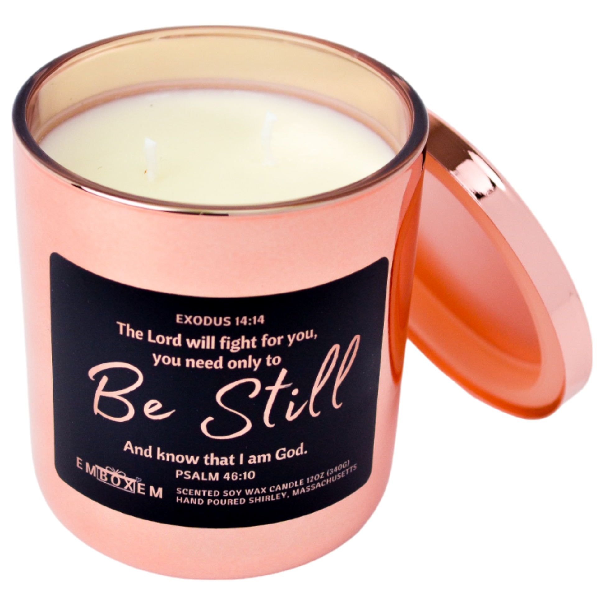 Rose Gold Christian Candle