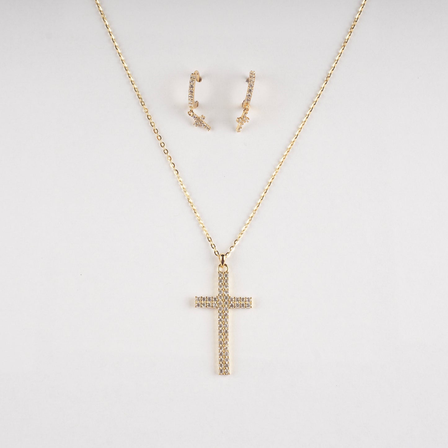 Glory & Grace Gold Plated Sterling Silver Cross Jewelry Set