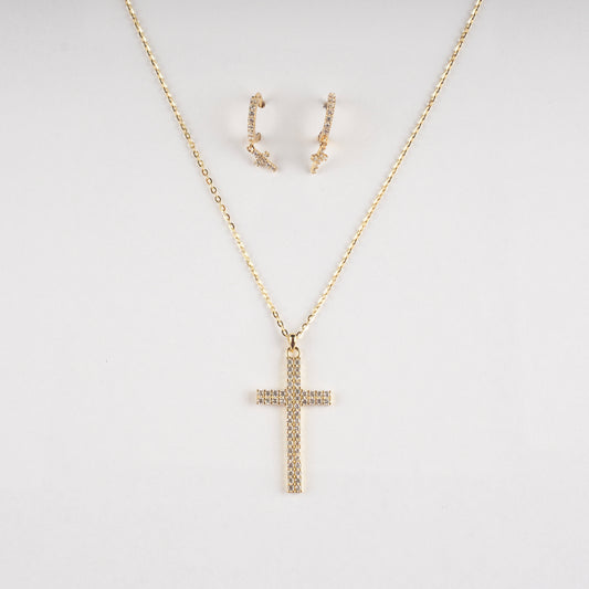 Glory & Grace Gold Plated Sterling Silver Cross Jewelry Set