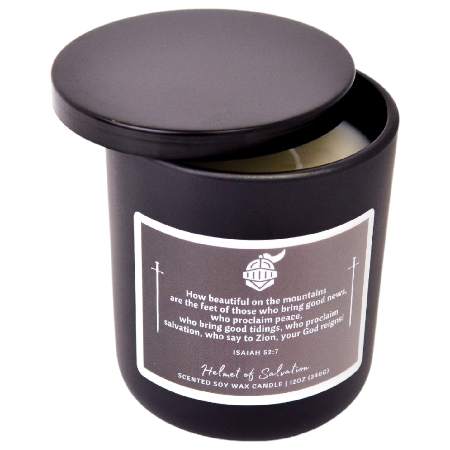 Helmet of Salvation Scented Soy Wax Christian Candle 12oz