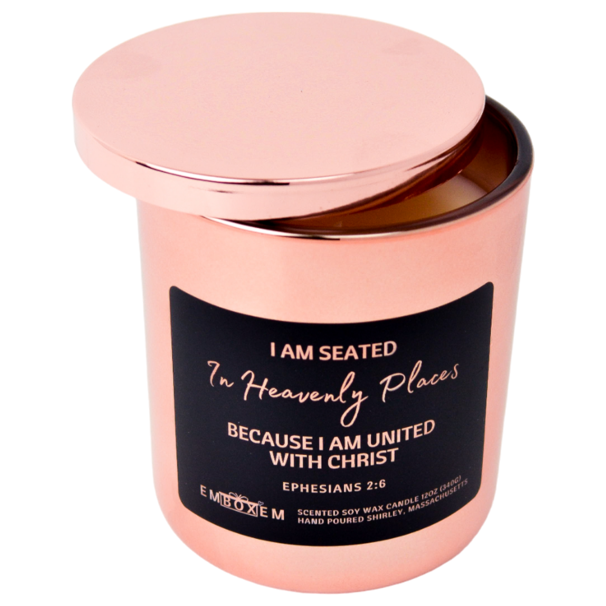 Rose Gold Christian candle