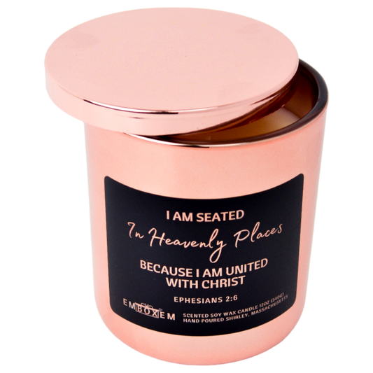 Rose Gold Christian candle