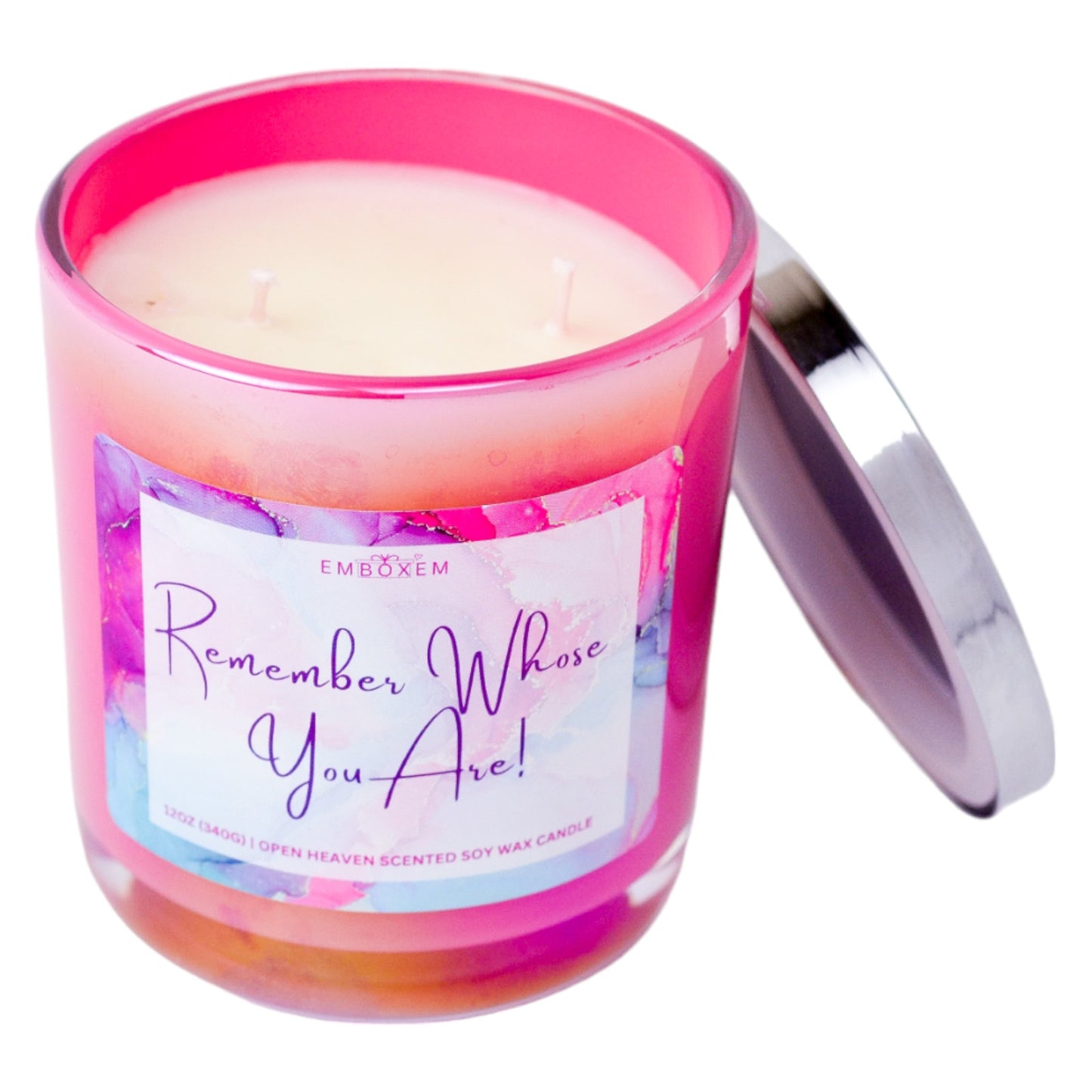 Pink Christian Candle Remember Whose you are