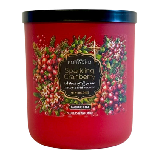 Sparkling Cranberry 12oz Scented Soy Wax Candle